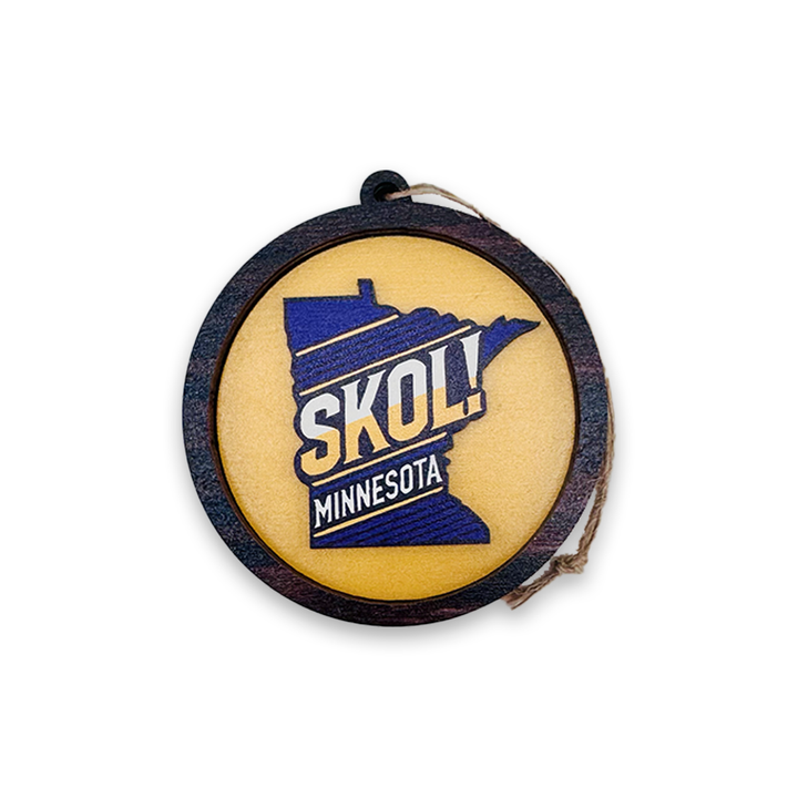 Minnesota SKOL 3 Layer Wood Ornament