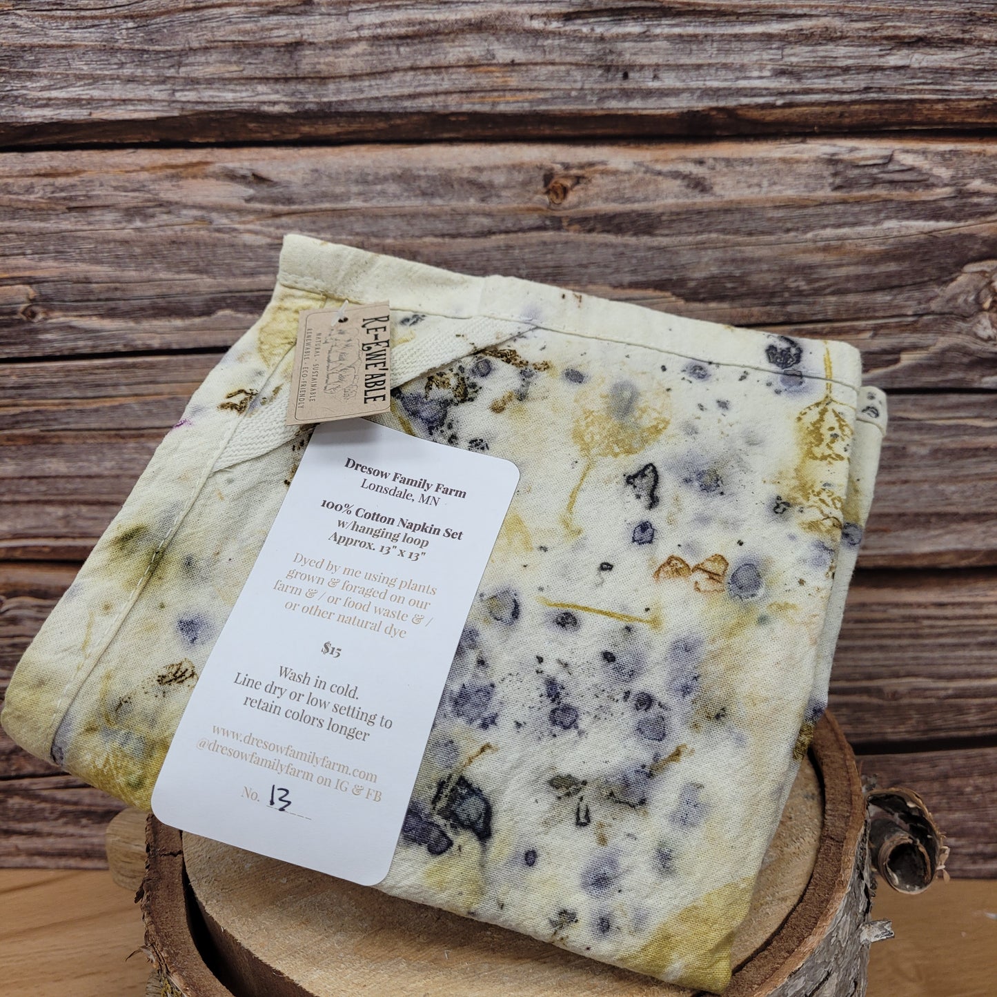 Natural Hand Dyed Cotton Napkin Set