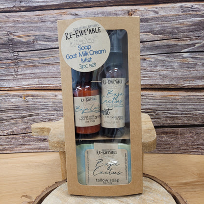 3pc Set - Tallow Soap, Goat Milk Cream & Mist
