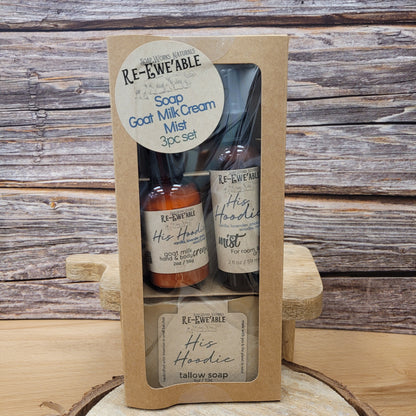 3pc Set - Tallow Soap, Goat Milk Cream & Mist
