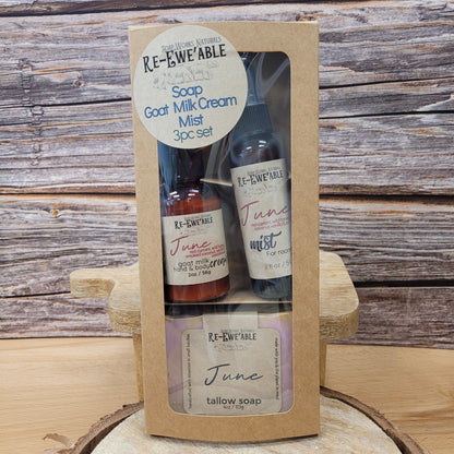 3pc Set - Tallow Soap, Goat Milk Cream & Mist